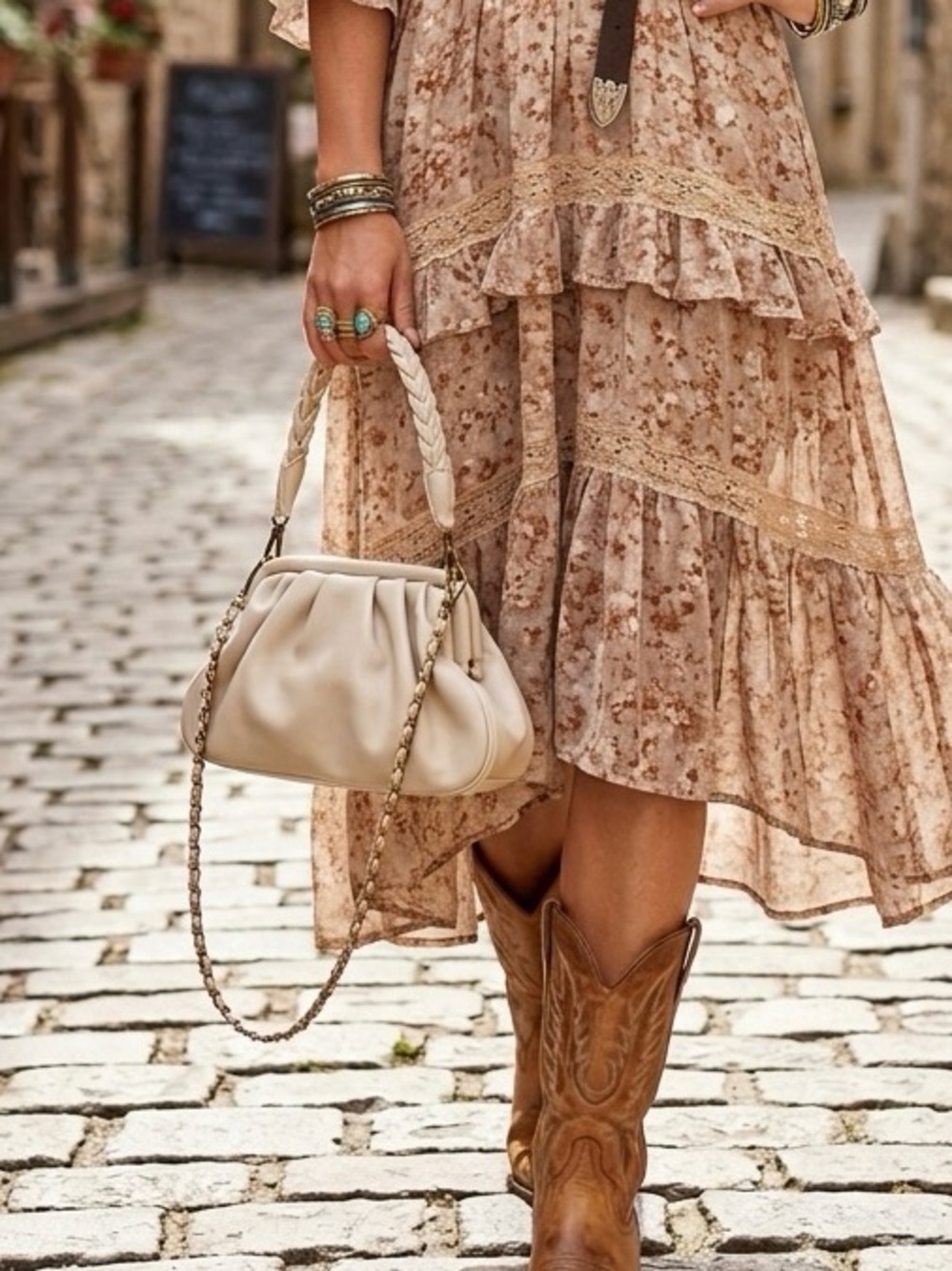 Anthropologie Oona Cream Ivory Clutch Bag | Convertible Chain Crossbody Purse